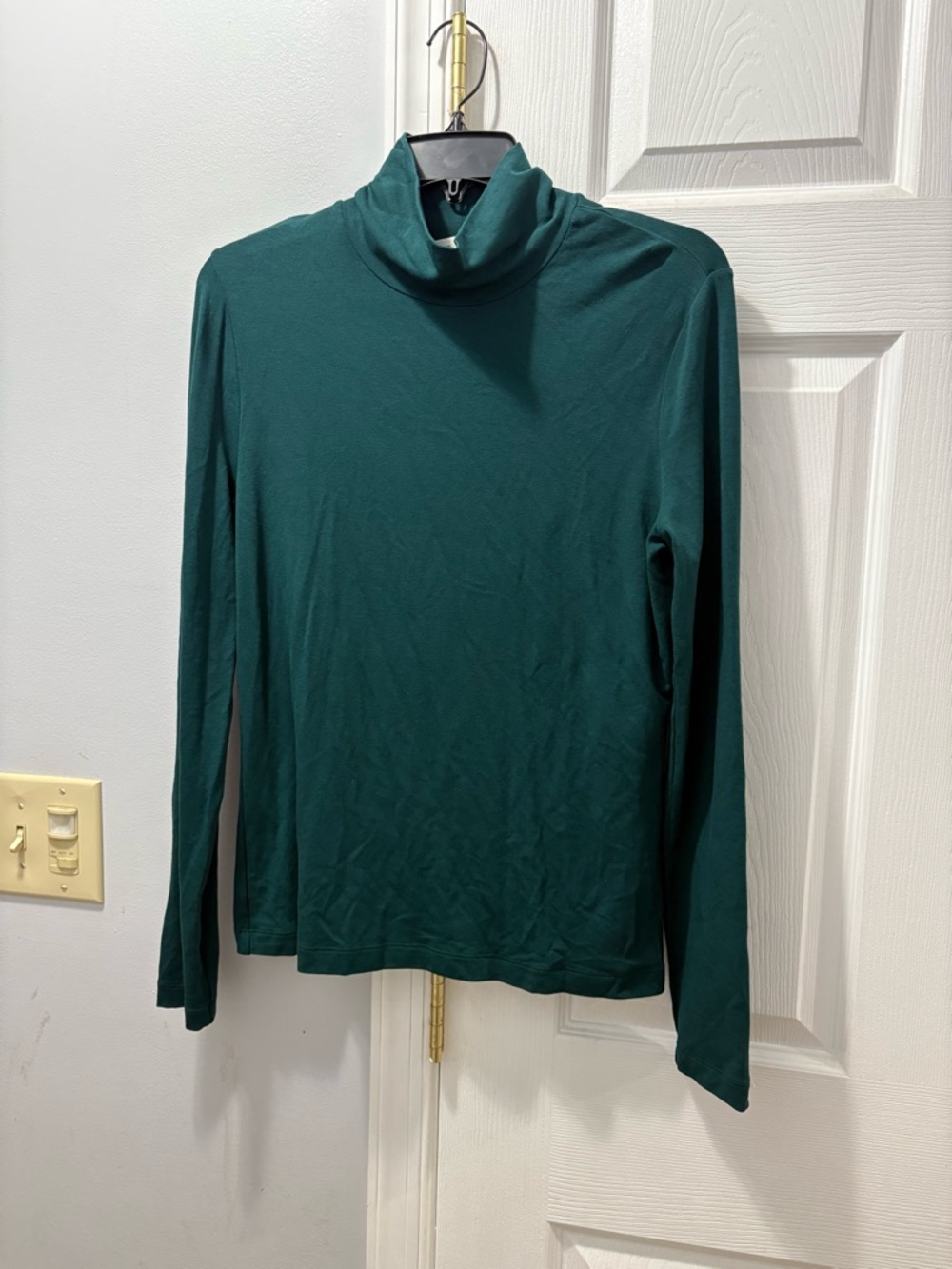 St. John Collection Teal Green Turtleneck Top Size Medium
